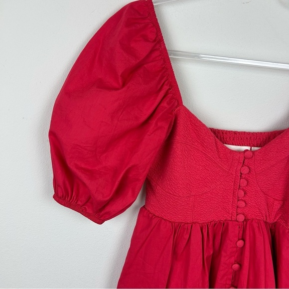 Maeve by Anthropologie Sweetheart Puff sleeve dress in red color size: XXSmall - Picture 4 of 16
